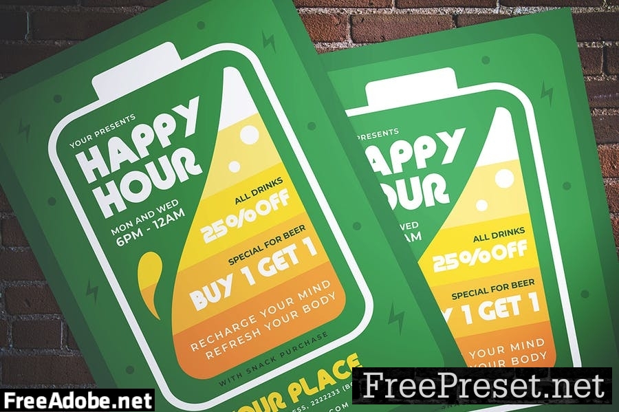 Beer Happy Hour Flyer 6VT2HD2