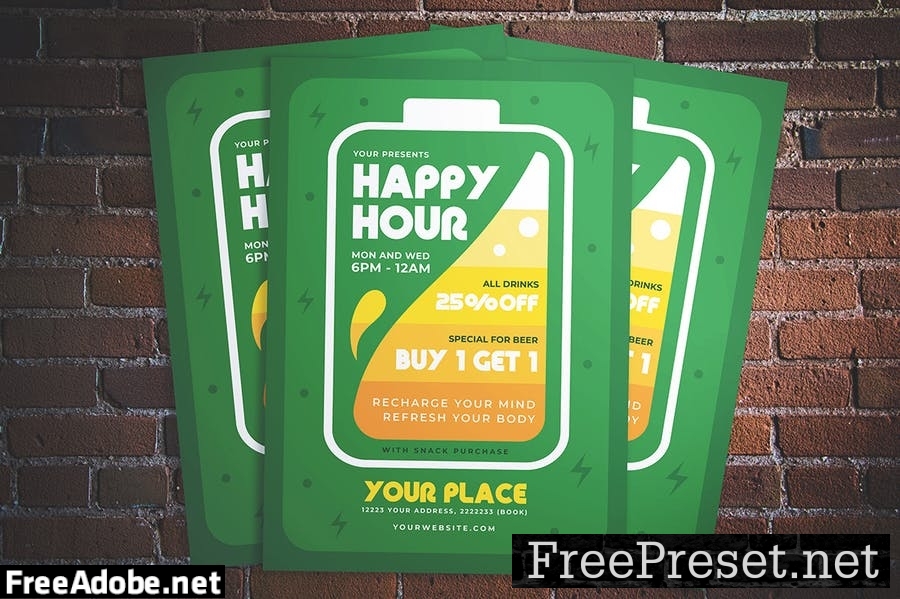 Beer Happy Hour Flyer 6VT2HD2