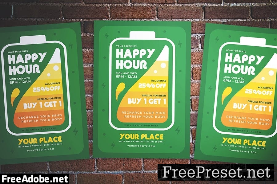 Beer Happy Hour Flyer 6VT2HD2