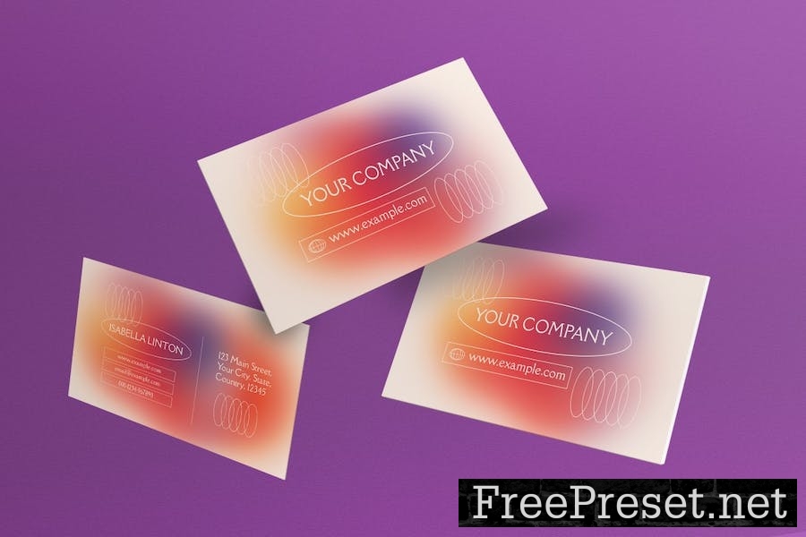 Beige Gradient Business Card 9KAFNRN