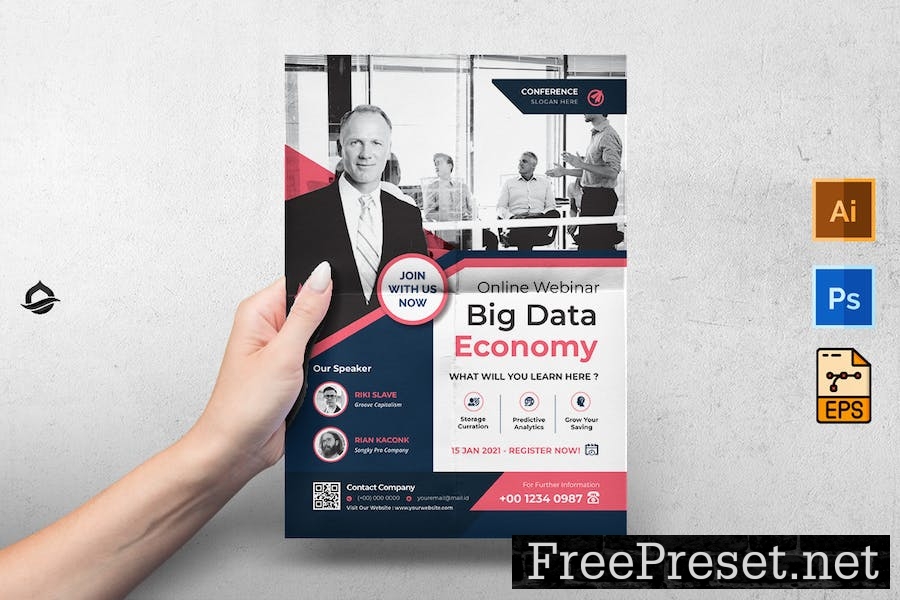 Big Data Company Webinar Flyer & Instagram 4X9XR7W