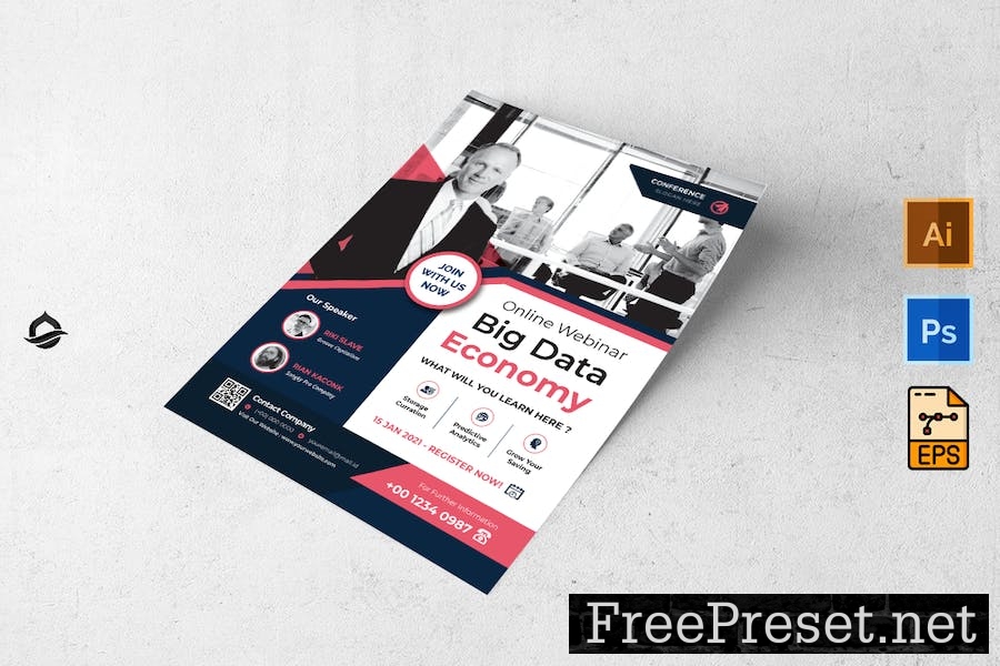 Big Data Company Webinar Flyer & Instagram 4X9XR7W