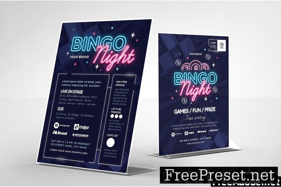 Bingo Flyer & Menu Templates