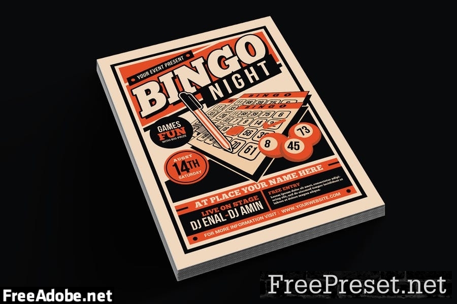 Bingo Night Event Flyer NHWGSD5