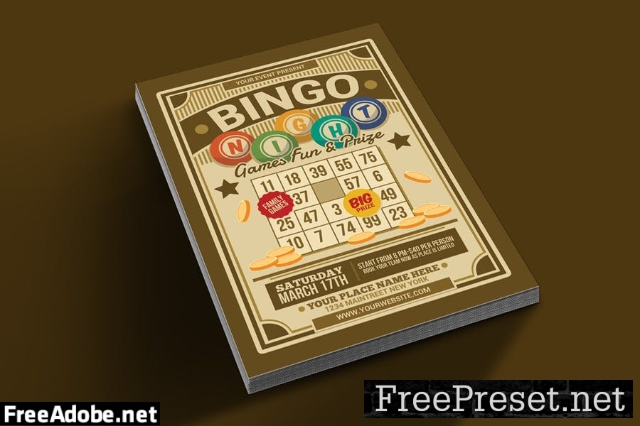 Bingo Night Event Flyer PSYWN6B