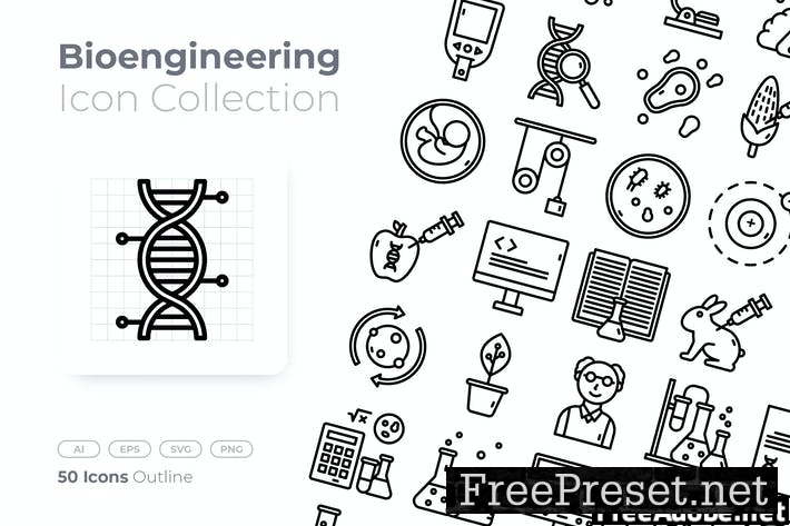 Bioengineering Outline Icon PTHJXF7