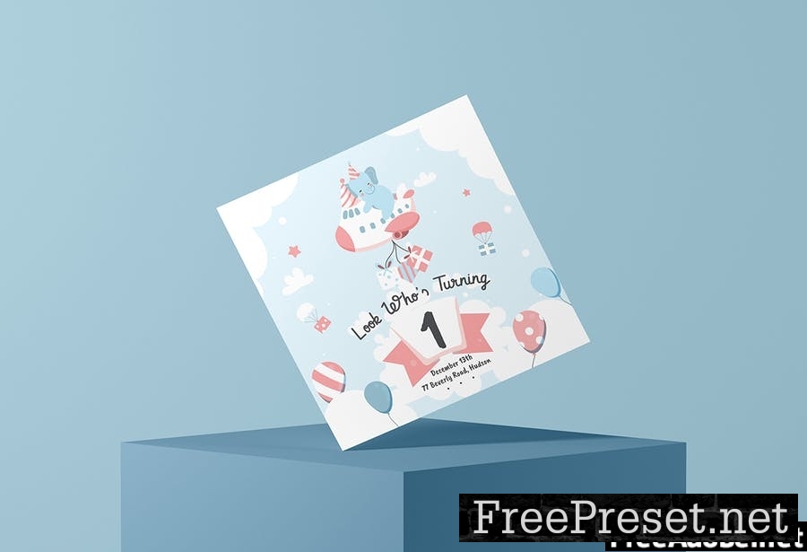 Birthday Baby Invitation - Flyer Media Kit