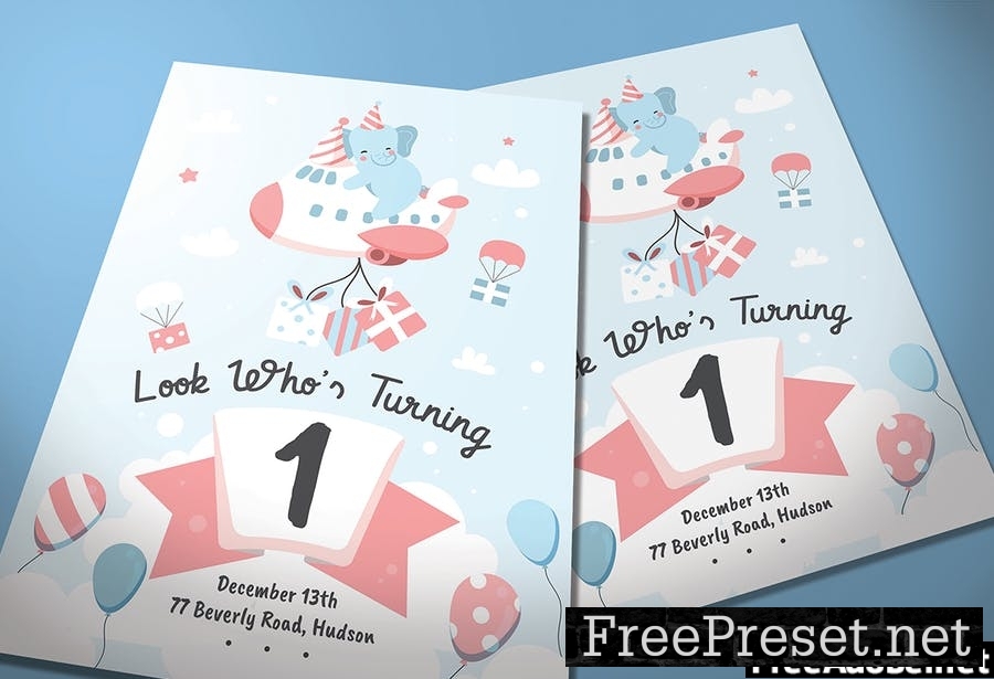 Birthday Baby Invitation - Flyer Media Kit