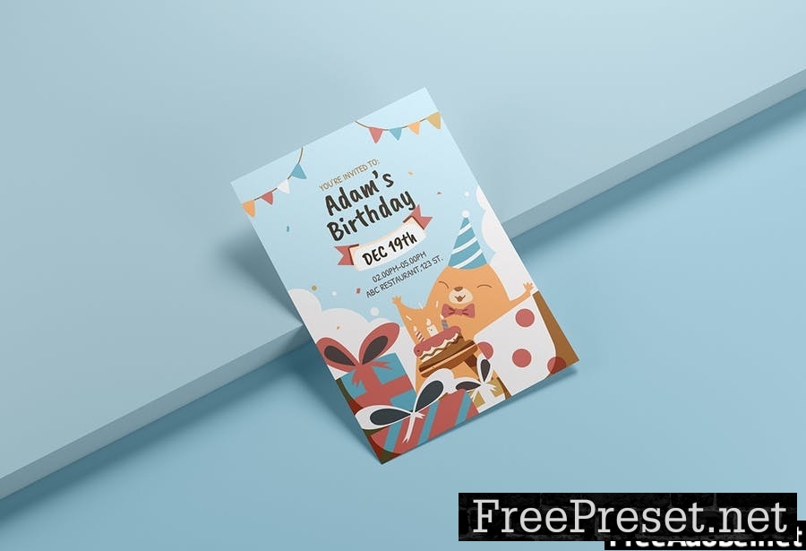 Birthday Baby Invitation - Flyer Media Kit RP8TK2Y