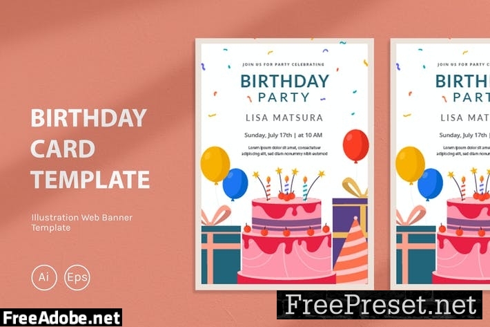 Birthday Card Template 4699JVB