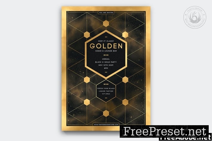 Black and Gold Flyer Template V21 YAB76UY