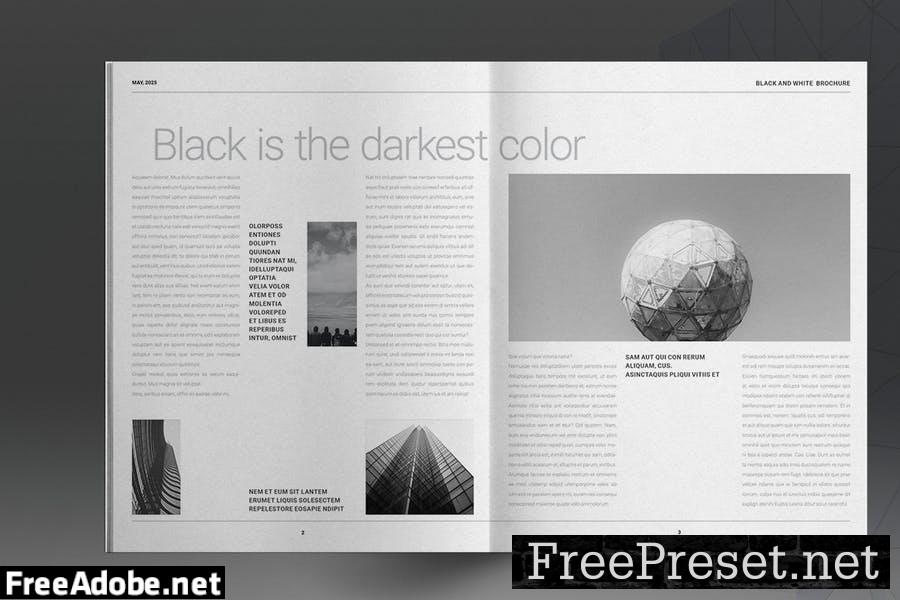 Black and White Lifestyle Brochure Template