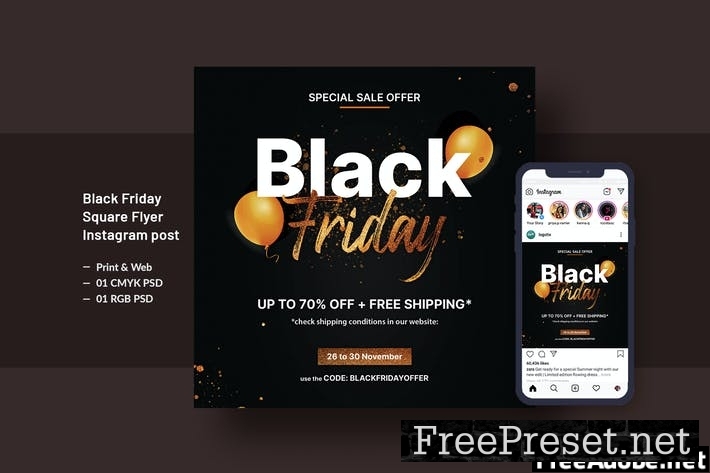 Black Friday Flyer & Instagram Post Design TFDY2YH