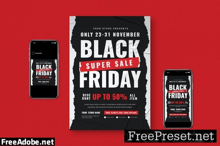 Black Friday Flyer Set B6BQPXE