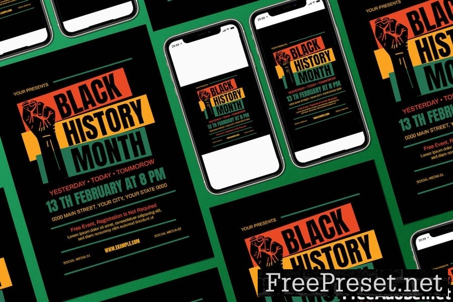 Black History Month Flyer Set Q478ZVP