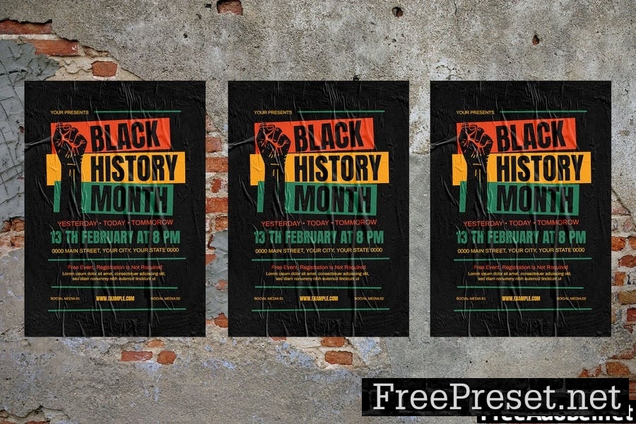 Black History Month Flyer Set Q478ZVP