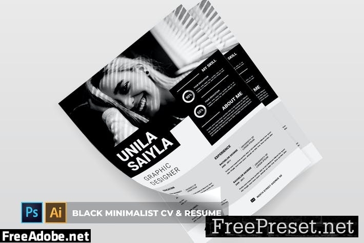 Black Minimalist | CV & Resume N5YX596