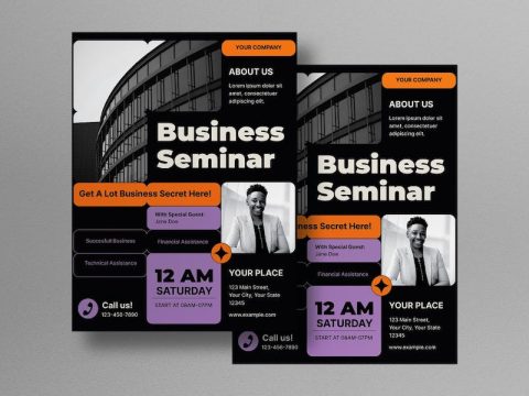 Black Modern Business Seminar Flyer YM4APSQ