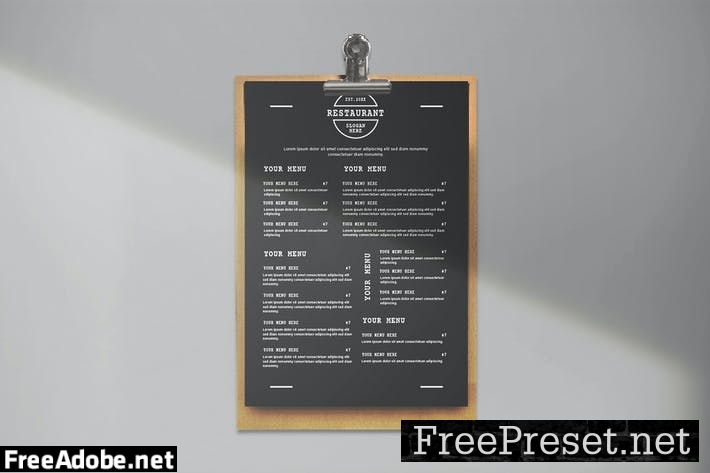 Black Restaurant Menu APA68P2