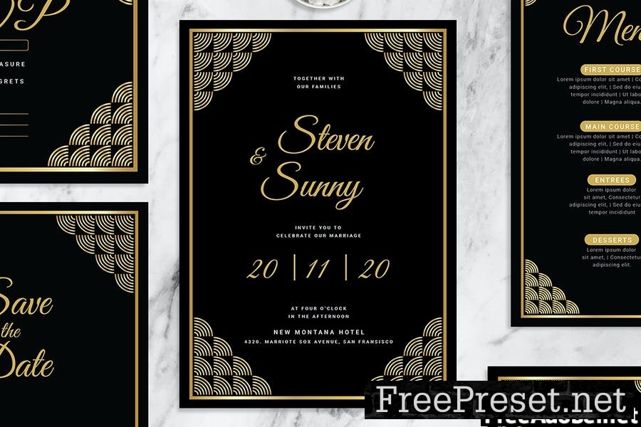 Black Round - Wedding Invitation