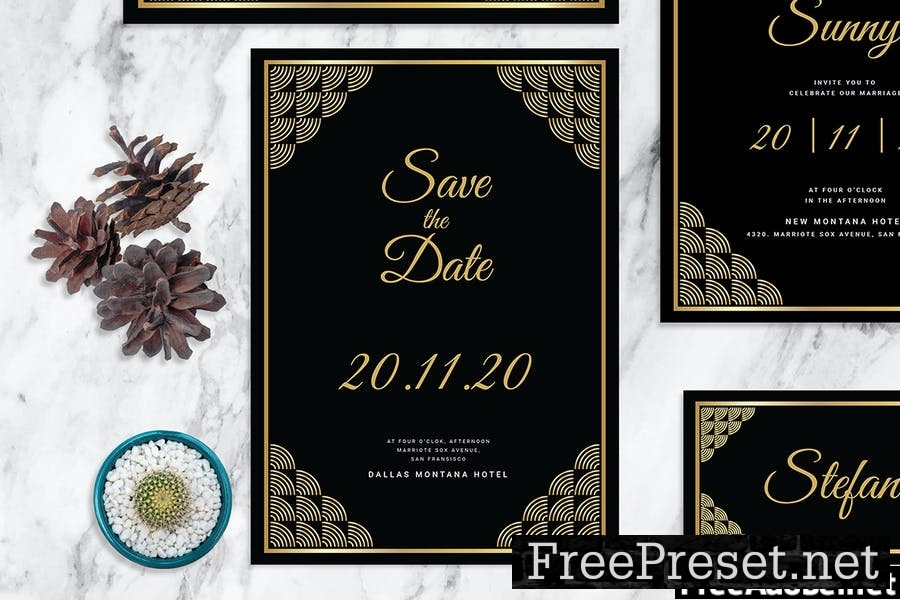 Black Round - Wedding Invitation