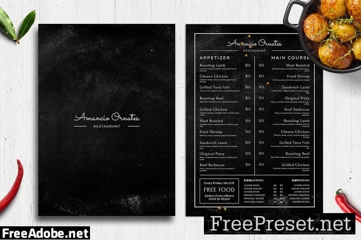 Blackboard Food Menu. 27 U73636Q