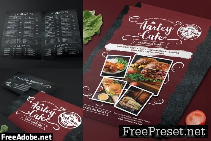 Blackboard Food Menu Flyer F87KJYV