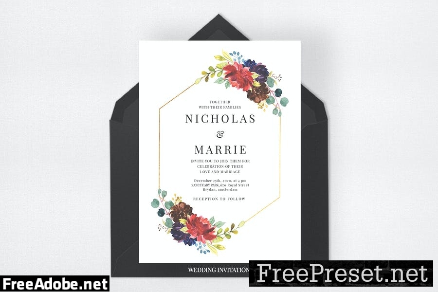 Blossoms Wedding Invitation Suite