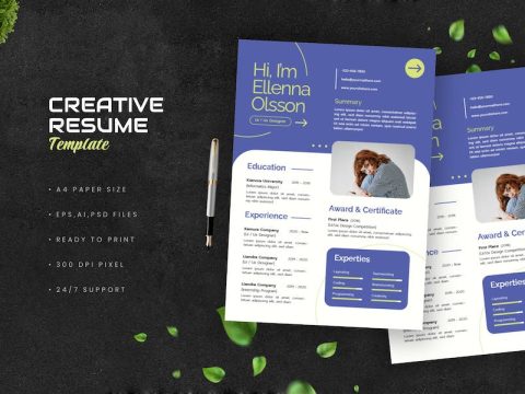 Blue Creative Resume NME776E