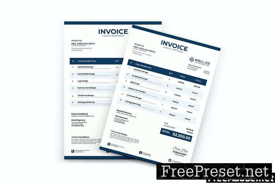 Blueish Business Invoice