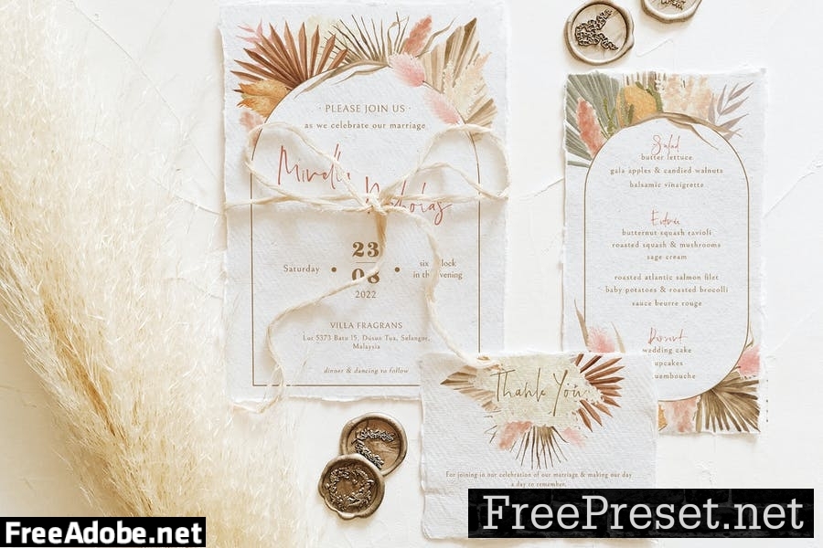 Bohemian Dried Foliage Wedding Suite HVW5A5K