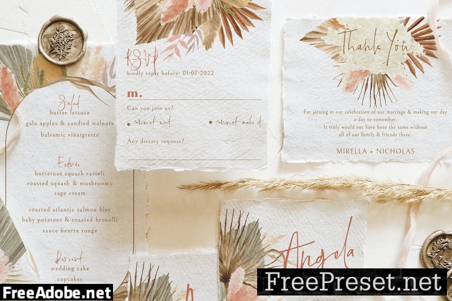 Bohemian Dried Foliage Wedding Suite HVW5A5K