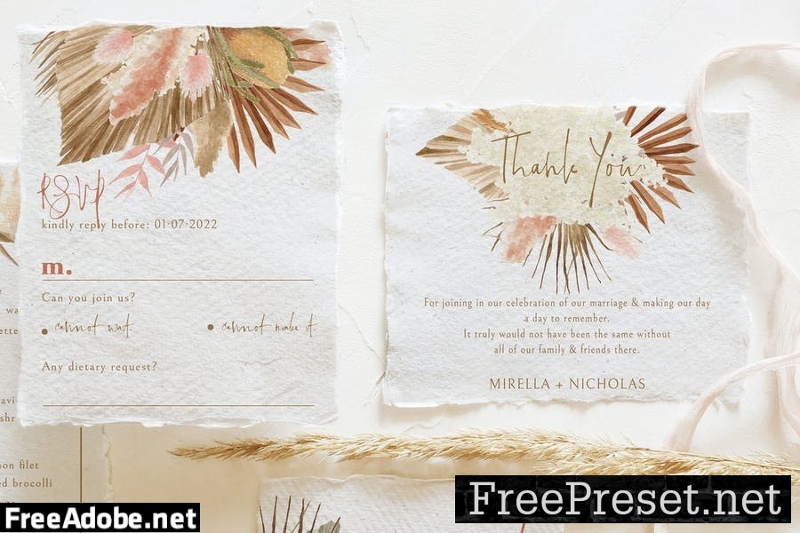 Bohemian Dried Foliage Wedding Suite HVW5A5K