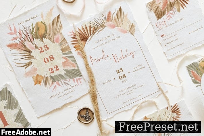 Bohemian Dried Foliage Wedding Suite HVW5A5K