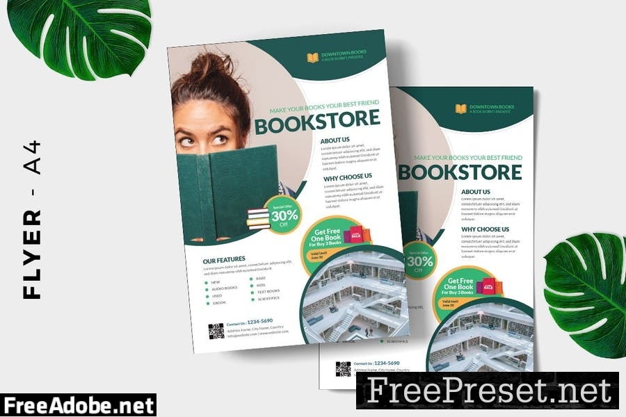 Bookstore / Library Flyer Template N58RVTW