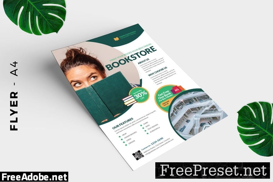 Bookstore / Library Flyer Template N58RVTW