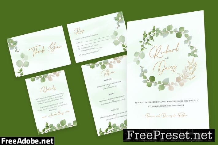 Botanical Watercolor Wedding Invitation DYP2ZXE