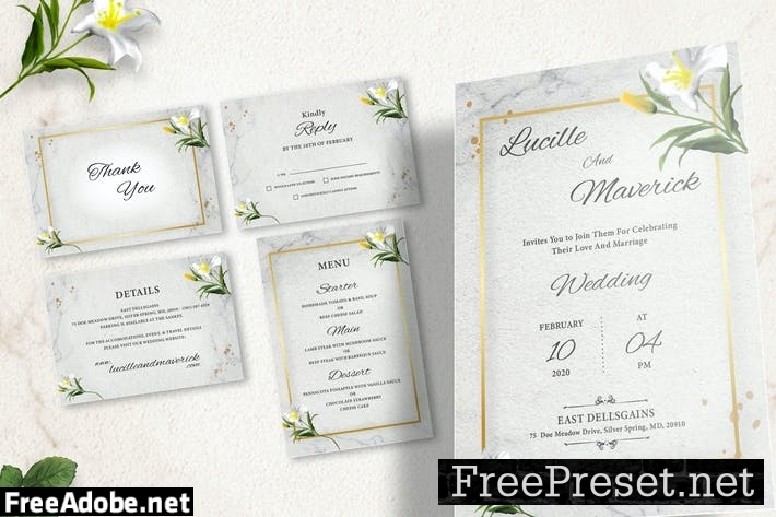 Botanical Wedding Invitation Set BB5DD33