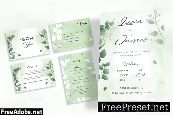 Botanical Wedding Invitation Set UMHH2TG