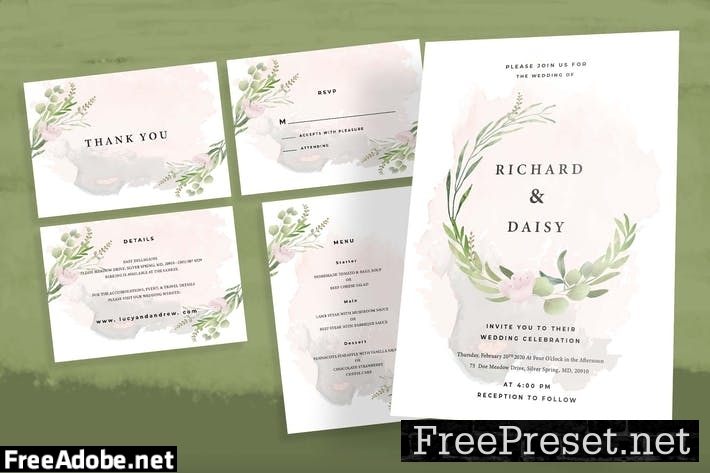 Botanical Wedding Invitation Set 3JARJKS