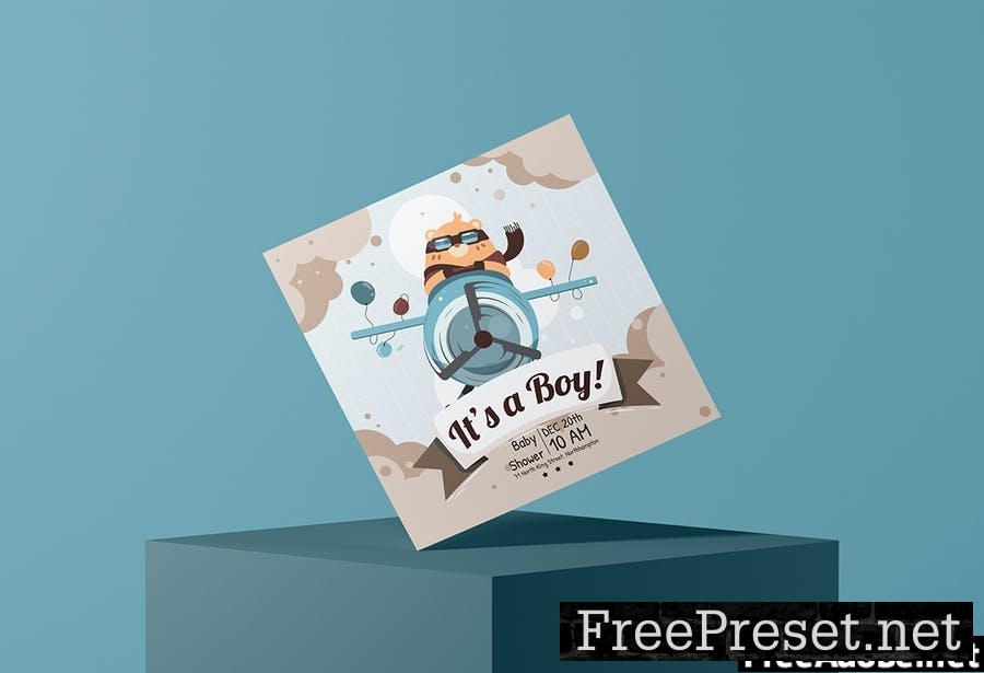 Boy Baby Shower Invitation - Flyer Media Kit