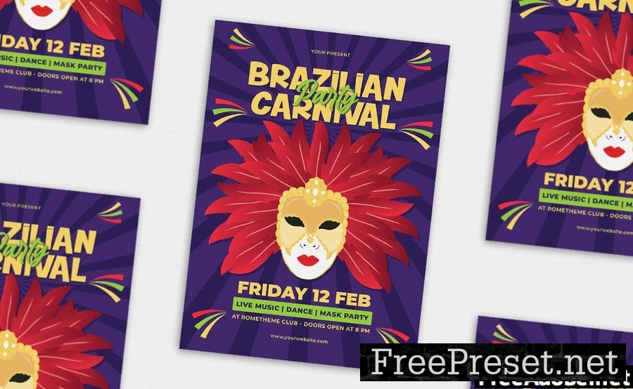 Brazillian Carnival - Flyer, Poster & Instagram KF