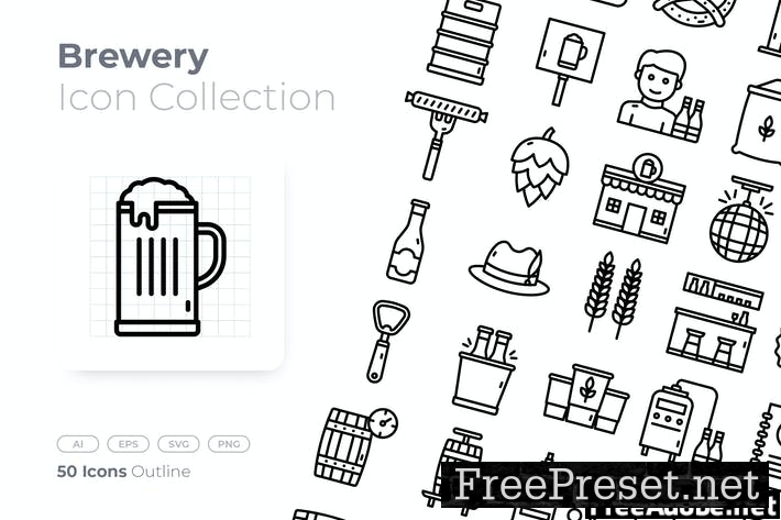 Brewery Outline Icon 5M5KAJL