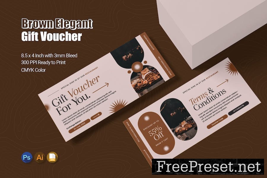 Brown Elegant Gift Voucher TR4M8M5