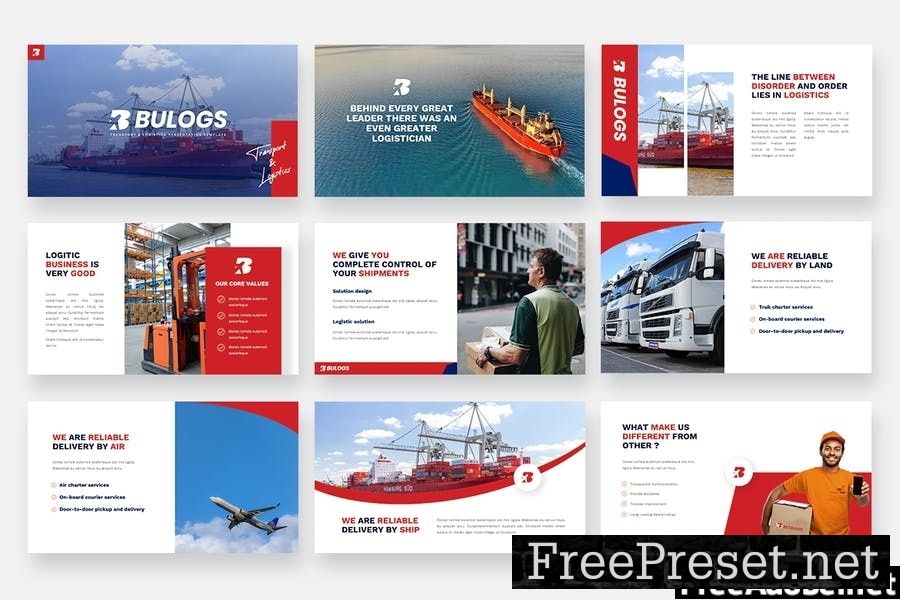 BULOGS - Transport & Logistics Powerpoint Template Q4KQ7S9