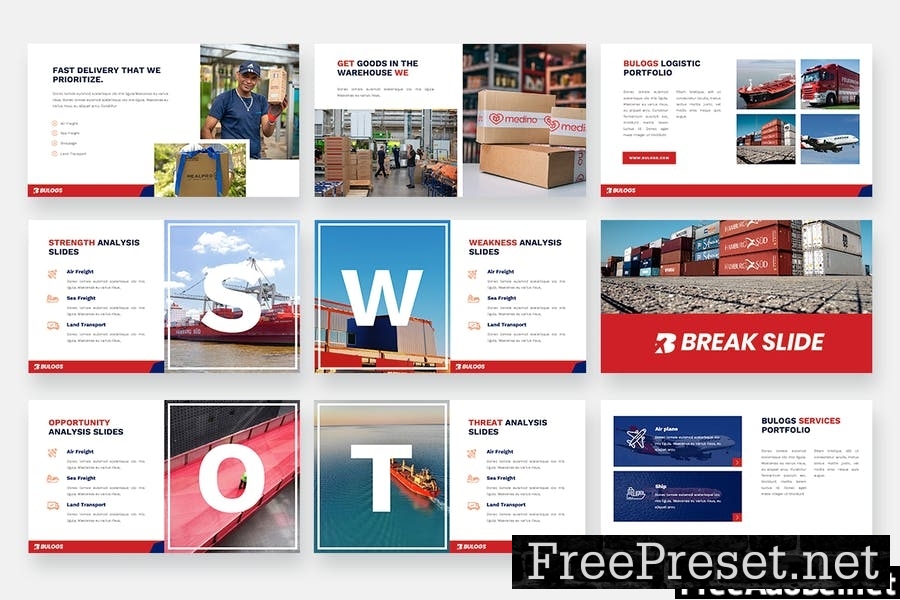 BULOGS - Transport & Logistics Powerpoint Template Q4KQ7S9