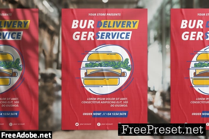 Burger Delivery Flyer 2TJ76UZ