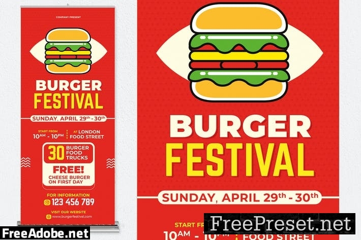 Burger Festival Roll Up Banner JC9XNNC