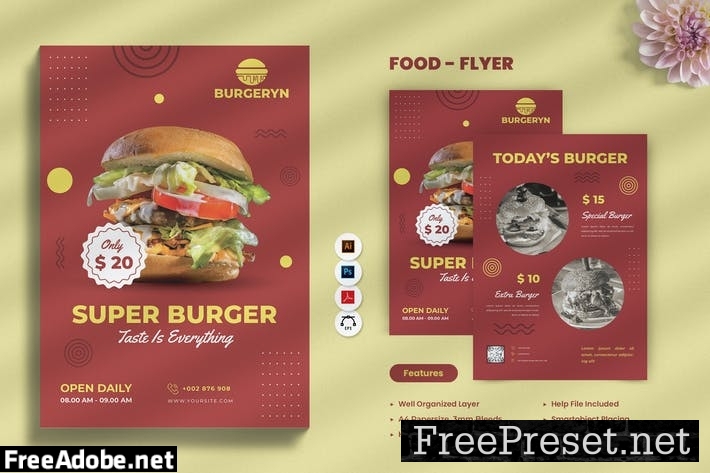 Burger Food Flyer Q7BDMLQ