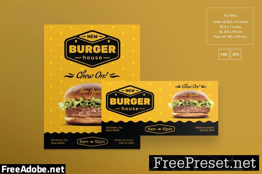 Burger House Flyer and Poster Template